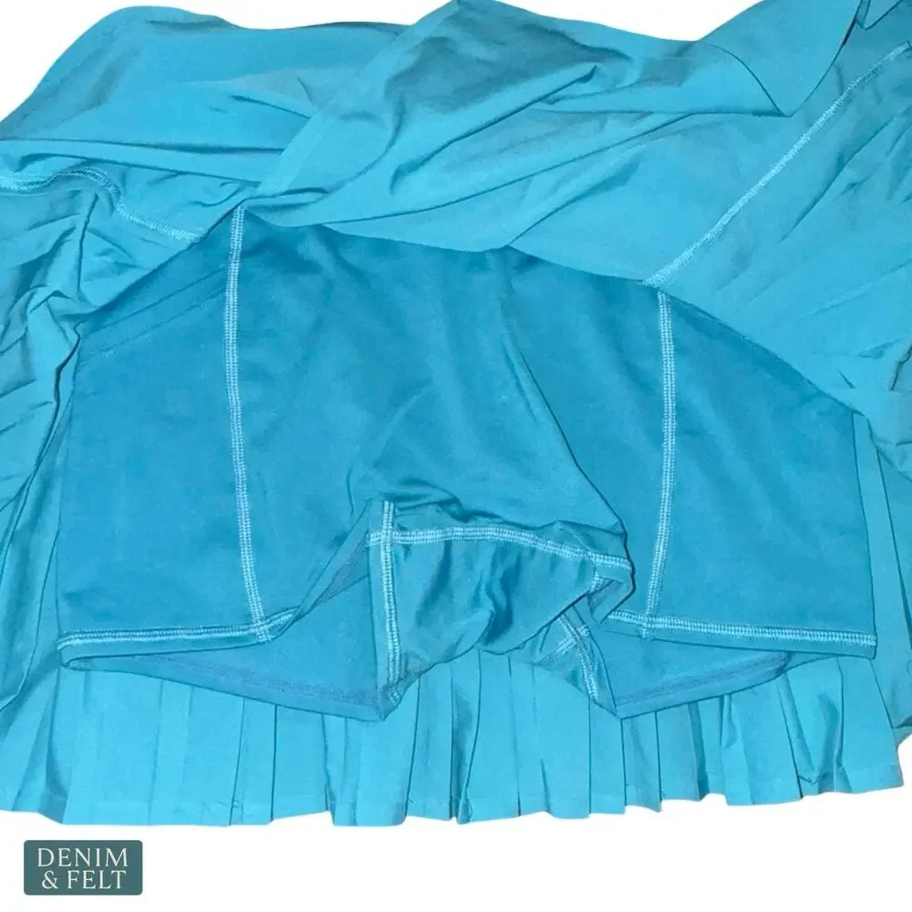 Alo Yoga Aces Tennis Skirt Shorts‎ Blue Splash Wrap Athletic Skort Size Small